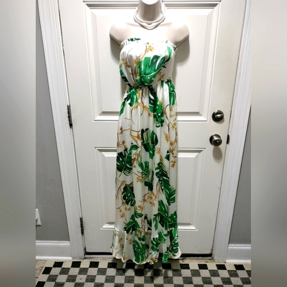 The Webster at Target Green Leaf Print Maxi Dress Size M - Picture 1 of 4